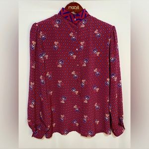 JAC DANIEL Bold Geometric Floral Design Long Sleeve Shirt Size 42